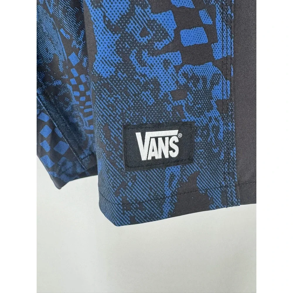 Vans MTE Daily Sideline Boardshorts Mens 30 Black Blue Tonal Checkerboard 19